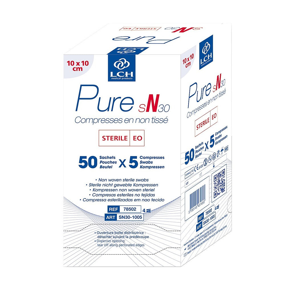 Compresses en non tissé stériles 30g LCH - 10x10cm