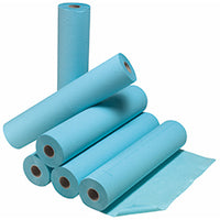 Drap d’examen plastifié bleu - 50 x 38 cm - Carton de 6 rouleaux