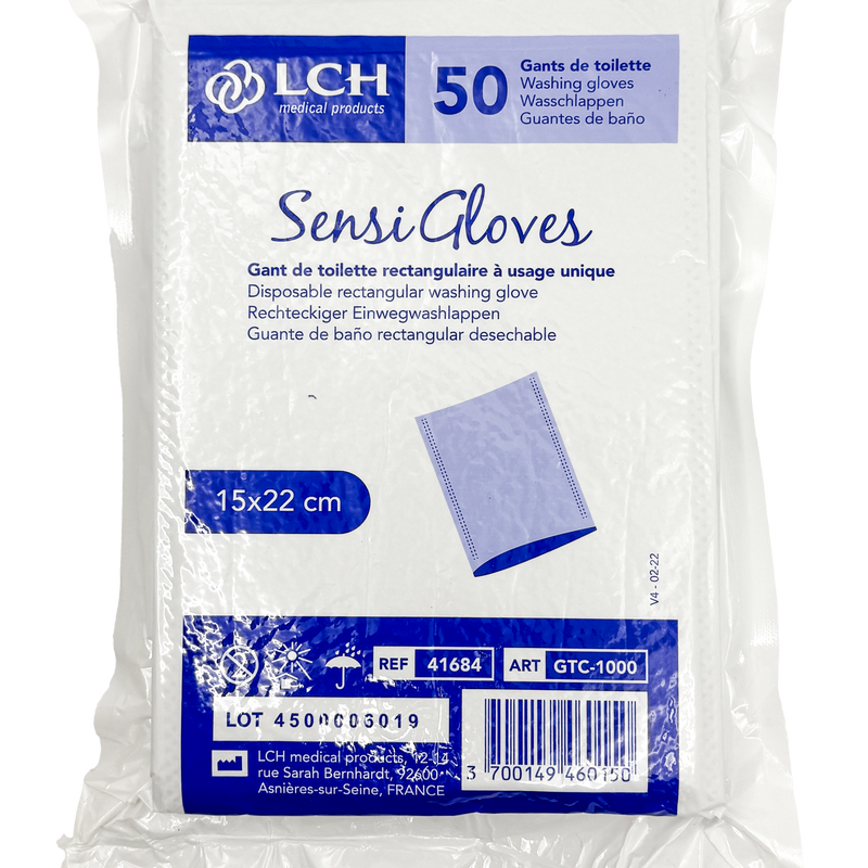 Gants de toilette non tissé Sensigloves