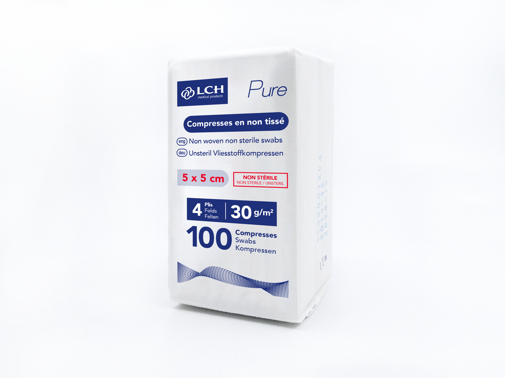 Compresses en non tissés non stériles PURE N30 - LCH - Boite de 100