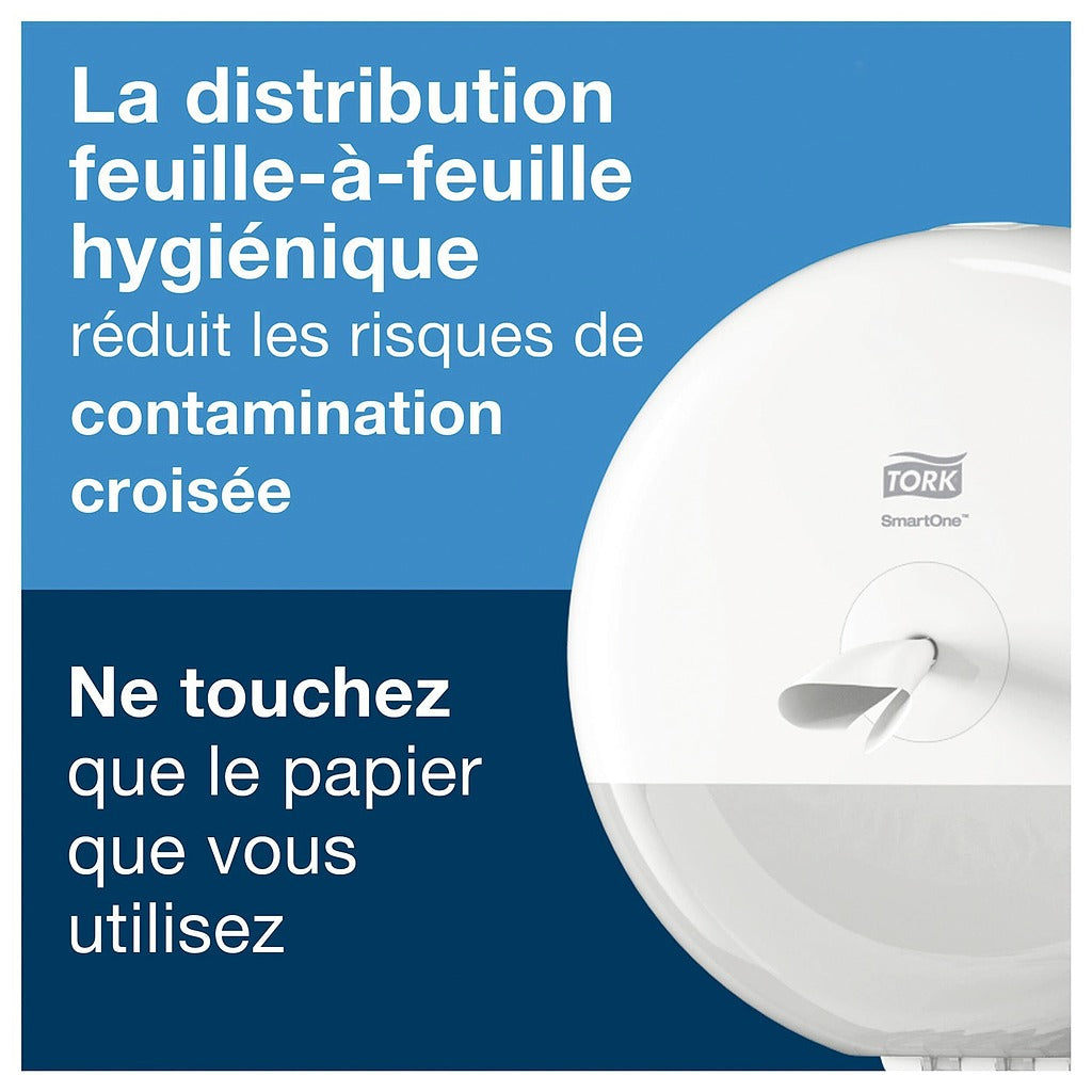 SmartOne Distributeur pour papier toilette rouleau blanc T8 Tork