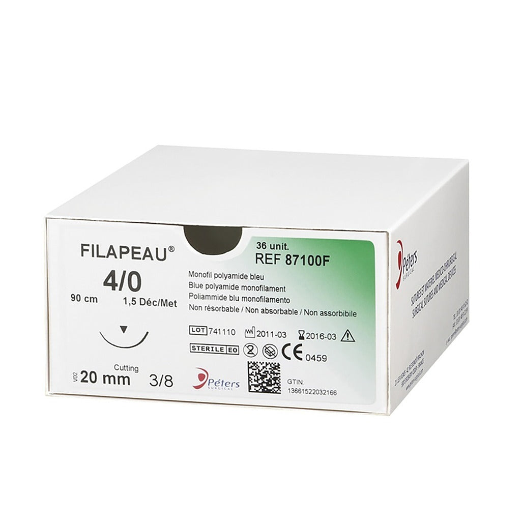 Fils de sutures FILAPEAU 4/0 3/8 T 20mm 90cm Boite de 36