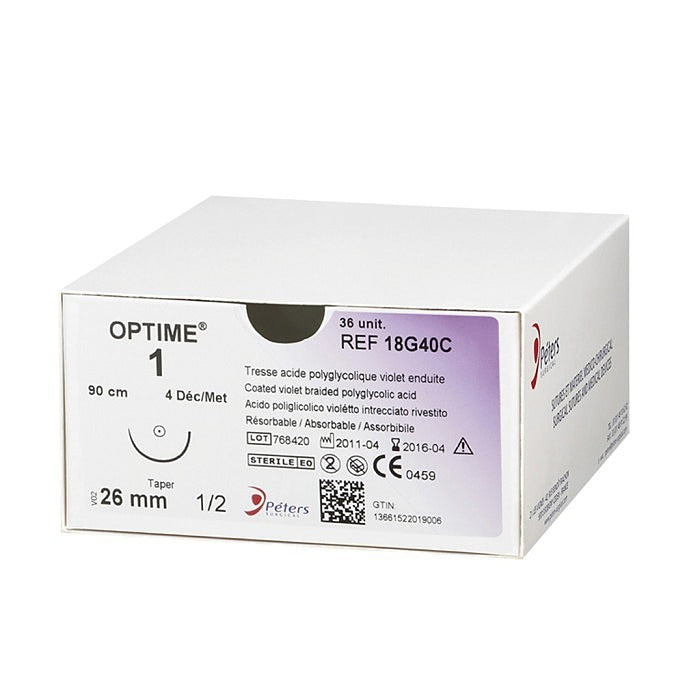 Fils de sutures Optime - Violet - Boite de 36