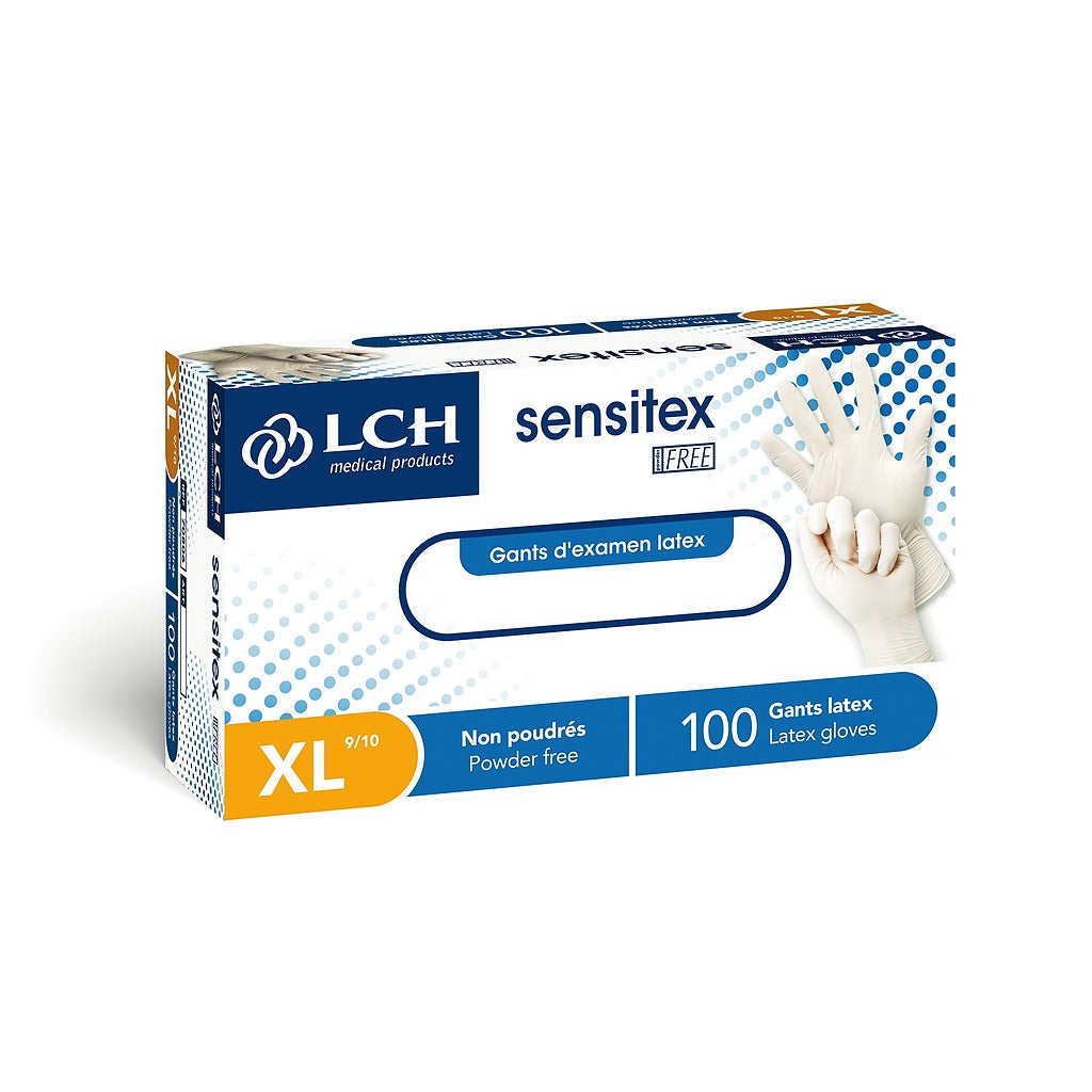 Gants Sensitex Free en latex non poudré non stérile – Blanc