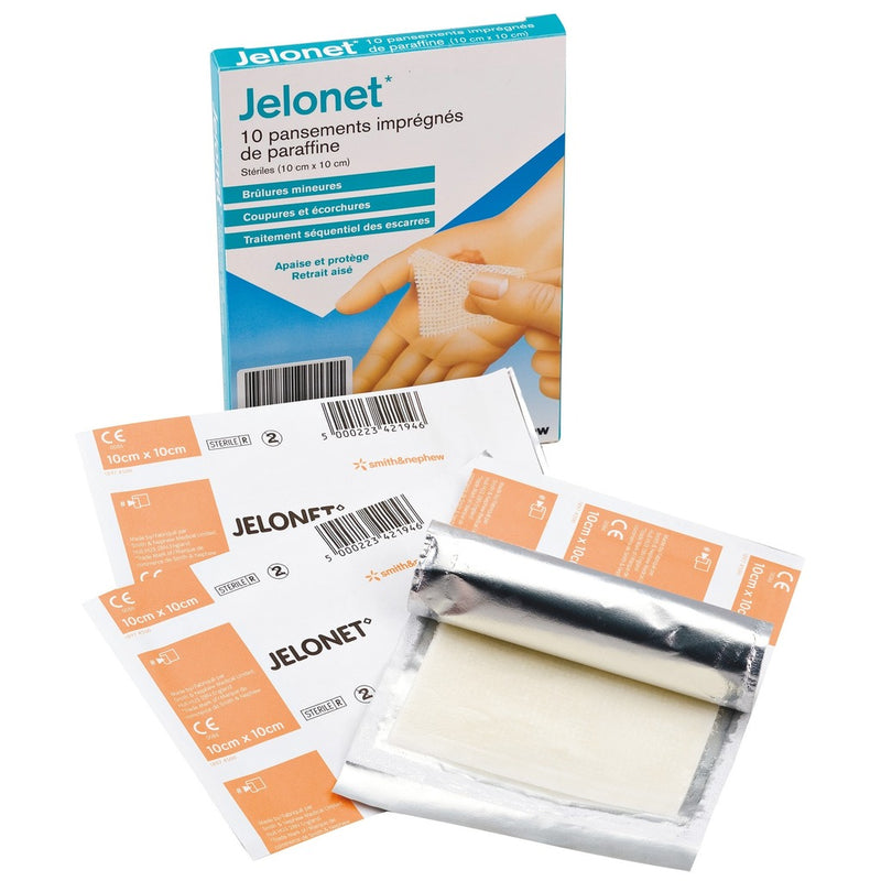 Pansement gras stérile Jelonet - 10 x 10 cm - Boite de 10