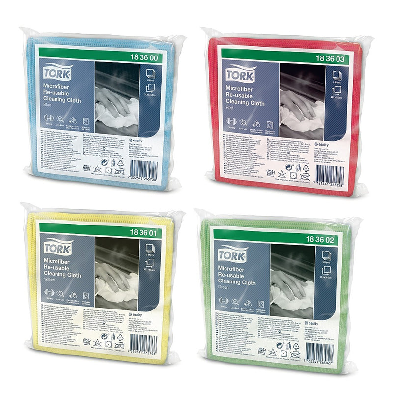 Tork Chiffon de Nettoyage Microfibre réutilisable - 6 lavettes