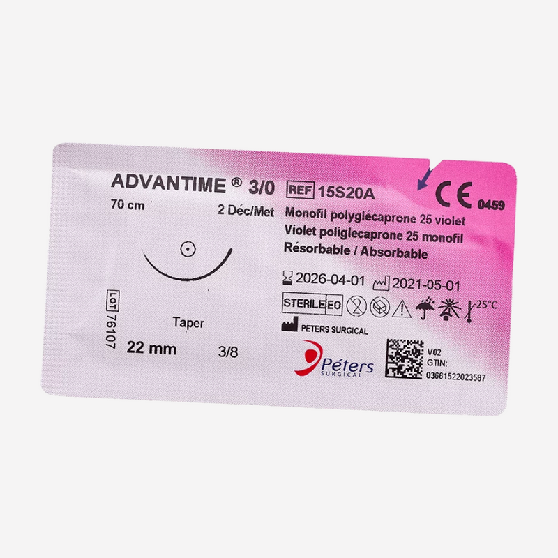 Fils de sutures incolores Advantime Peters Surgical - Boite de 36