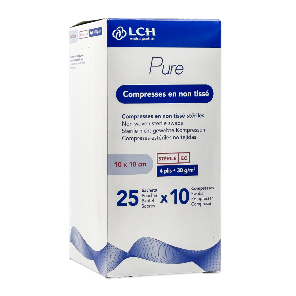Compresses en non tissé stériles 30g LCH - 10x10cm