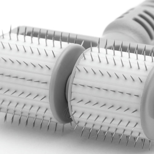 Dermaroller microneedling professionnel 18 rangées d’aiguilles avec profondeur de 2.5 mm