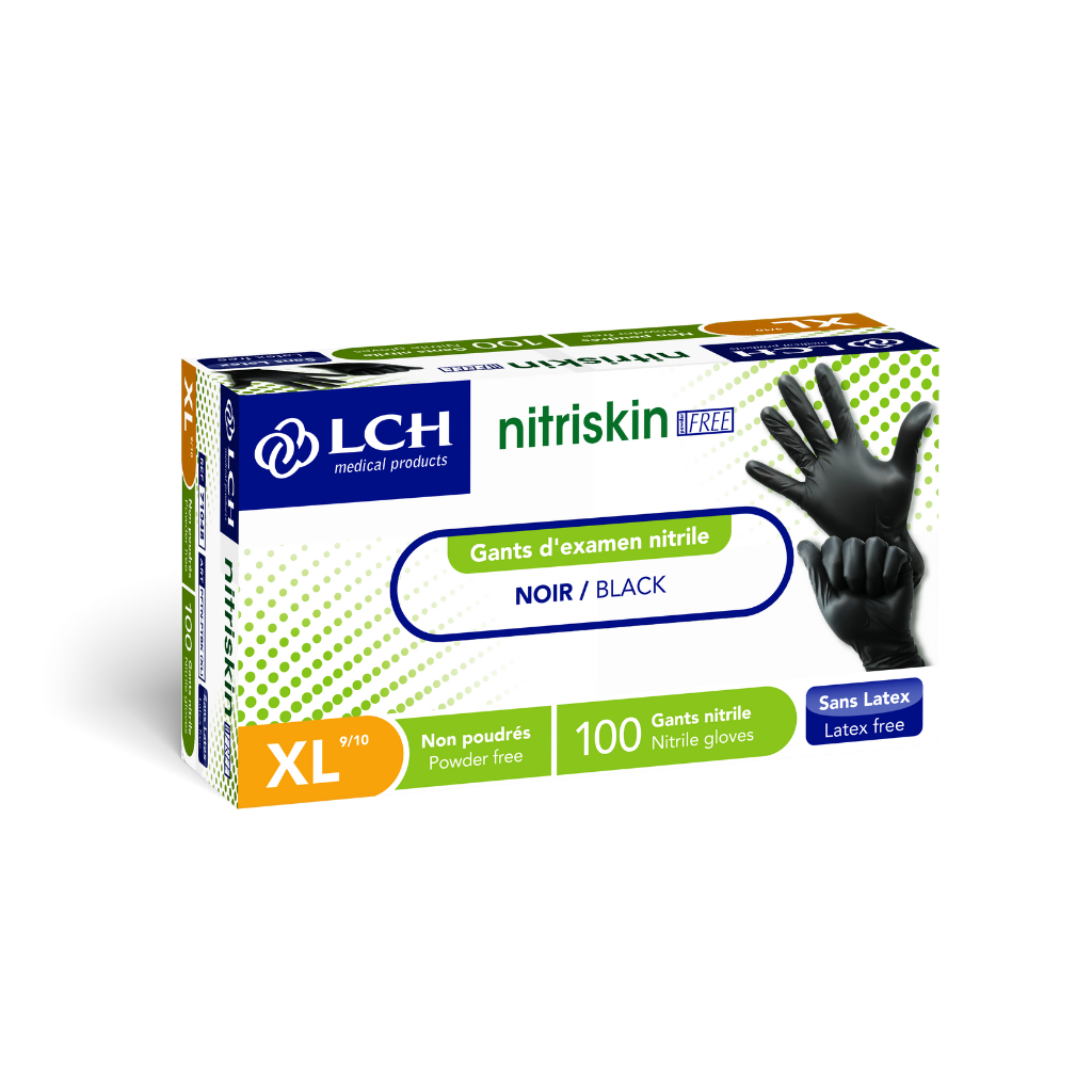 Gants Nitriskin Free en nitrile non poudrés - Noir